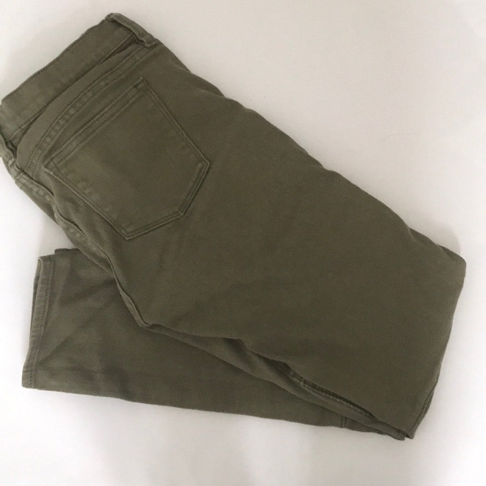 J.Crew factory green moto skinnies. Size 25